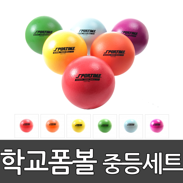 학교폼볼세트 6개 21cm 스포타임/ 피구공/ 발리볼/ 학교체육/ 소프트공 2312